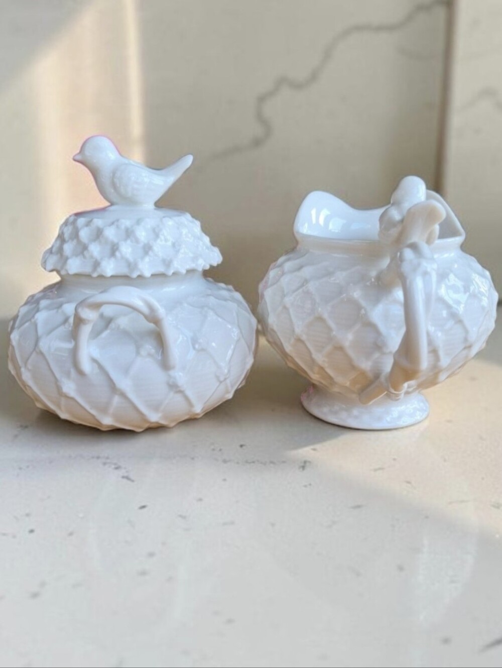 Vintage Grace Teaware Sugar Bowl Creamer Porcelain Victorian Bird